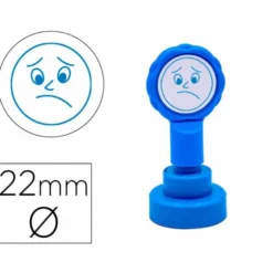 SELLO ARTLINE EMOTICONO DISGUSTO COLOR AZUL 22 MM DIAMETRO