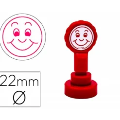 SELLO ARTLINE EMOTICONO SONRISA COLOR ROJO 22 MM DIAMETRO
