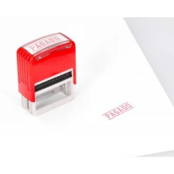 SELLO ENTINTADO AUTOMATICO Q-CONNECT PAGADO ALMOHADILLA 14X38 MM COLOR ROJO