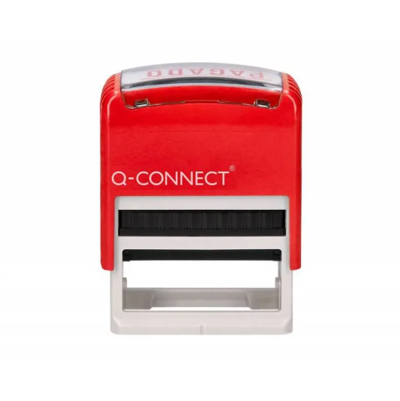 SELLO ENTINTADO AUTOMATICO Q-CONNECT PAGADO ALMOHADILLA 14X38 MM COLOR ROJO