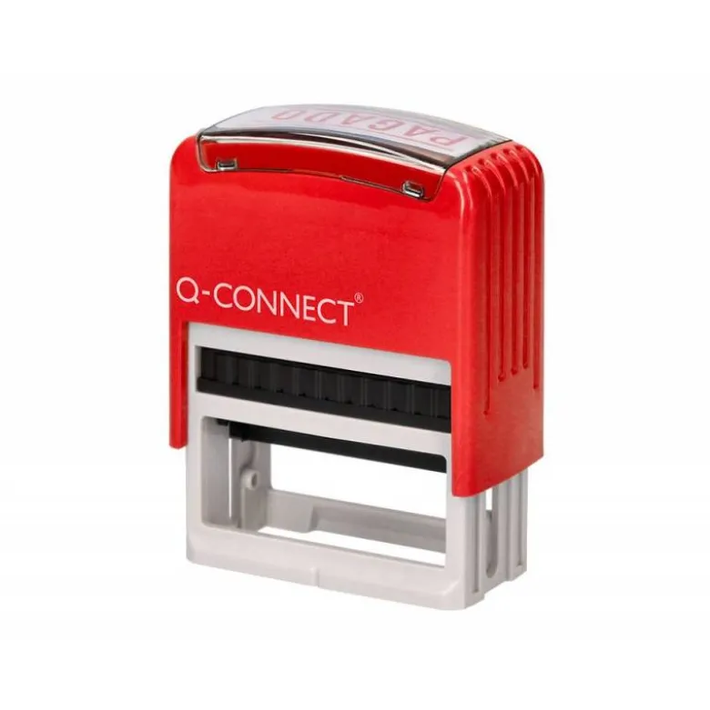 SELLO ENTINTADO AUTOMATICO Q-CONNECT PAGADO ALMOHADILLA 14X38 MM COLOR ROJO