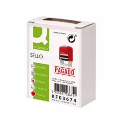 SELLO ENTINTADO AUTOMATICO Q-CONNECT PAGADO ALMOHADILLA 14X38 MM COLOR ROJO