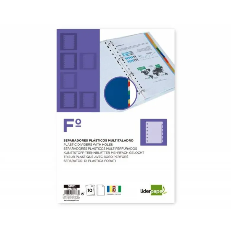 Separadores de plastico Liderpapel juego de 10