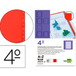 Separadores de plastico Liderpapel cuarto 11 taladros