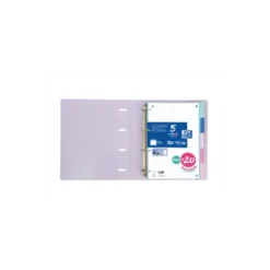 SEPARADORES DE PLASTICO OXFORD POLIPROPILENO 500 MC COLORES PASTEL JUEGO DE 5 SEPARADORES