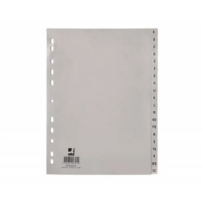 Separadores de plastico Q-Connect alfabeticos multitaladro din A4