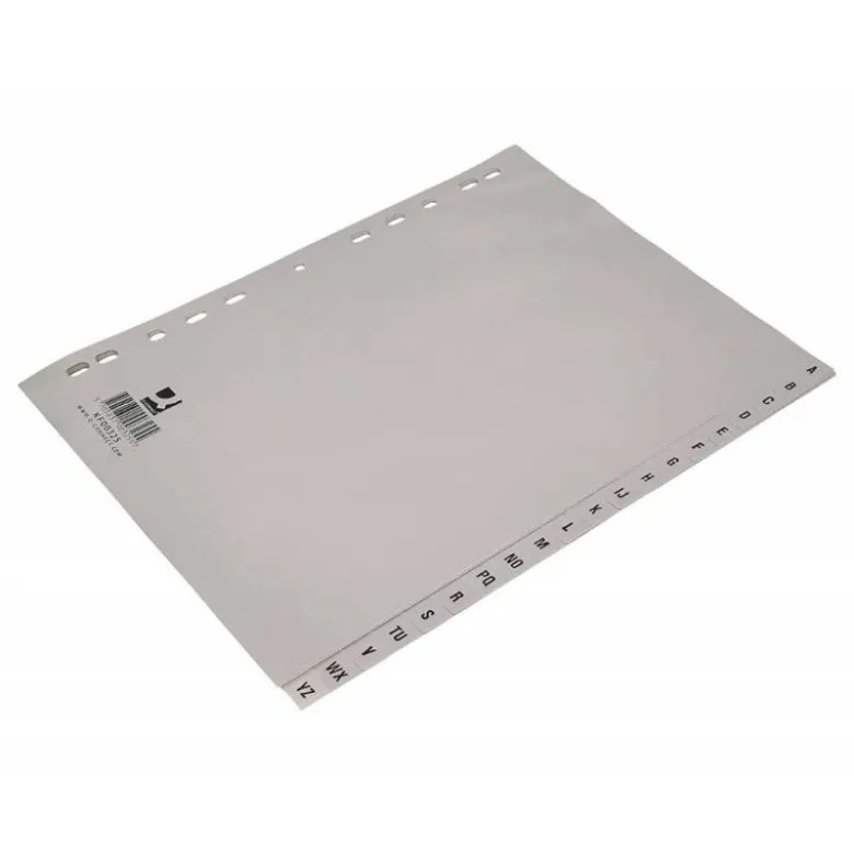Separadores de plastico Q-Connect alfabeticos multitaladro din A4