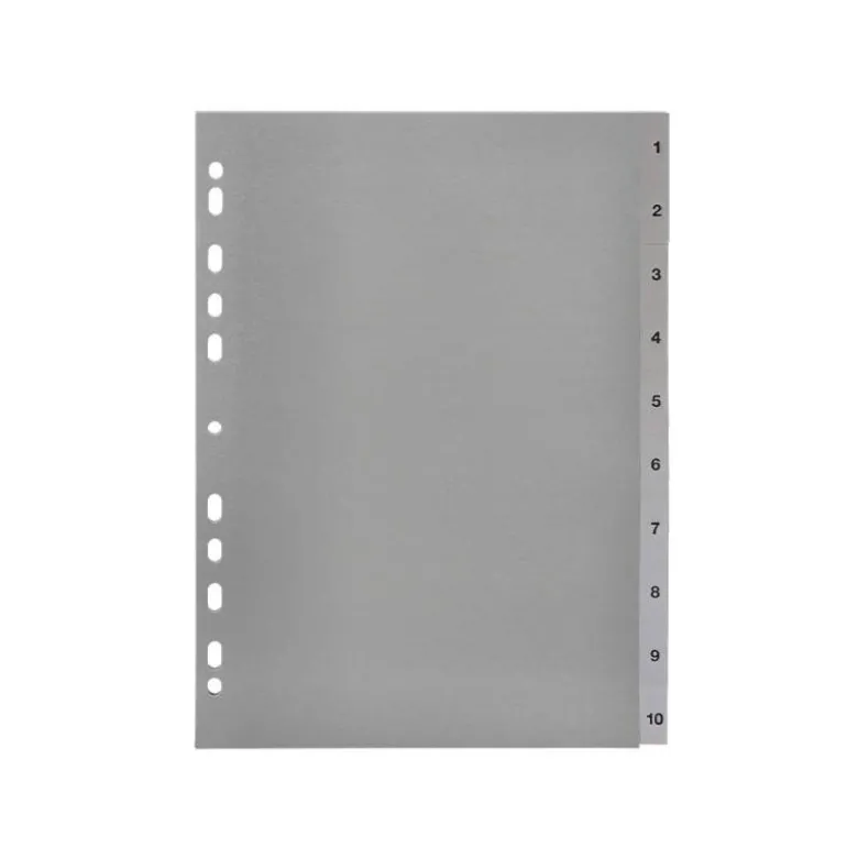 Separadores de plastico Q-Connect numericos multitaladro 1-10 DIN A4