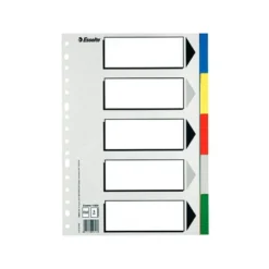 Separadores plastico Esselte Folio juego de 5 colores