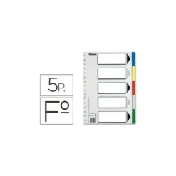 Separadores plastico Esselte Folio juego de 5 colores