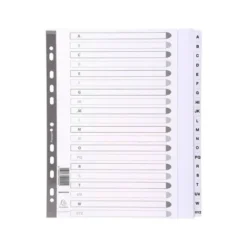 SEPARADOR EXACOMPTA CARTULINA BLANCA A-Z JUEGO DE 20 SEPARADORES DIN A4 11 TALADROS