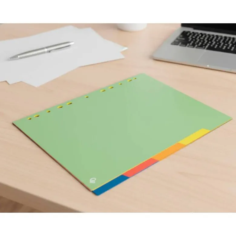 SEPARADOR LIDERPAPEL POLIPROPILENO JUEGO DE 5 SEPARADORES A4 MULTITALADRO 500 MICRAS