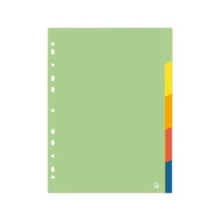 SEPARADOR LIDERPAPEL POLIPROPILENO JUEGO DE 5 SEPARADORES A4 MULTITALADRO 500 MICRAS