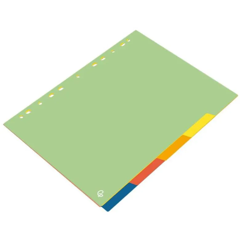 SEPARADOR LIDERPAPEL POLIPROPILENO JUEGO DE 5 SEPARADORES A4 MULTITALADRO 500 MICRAS