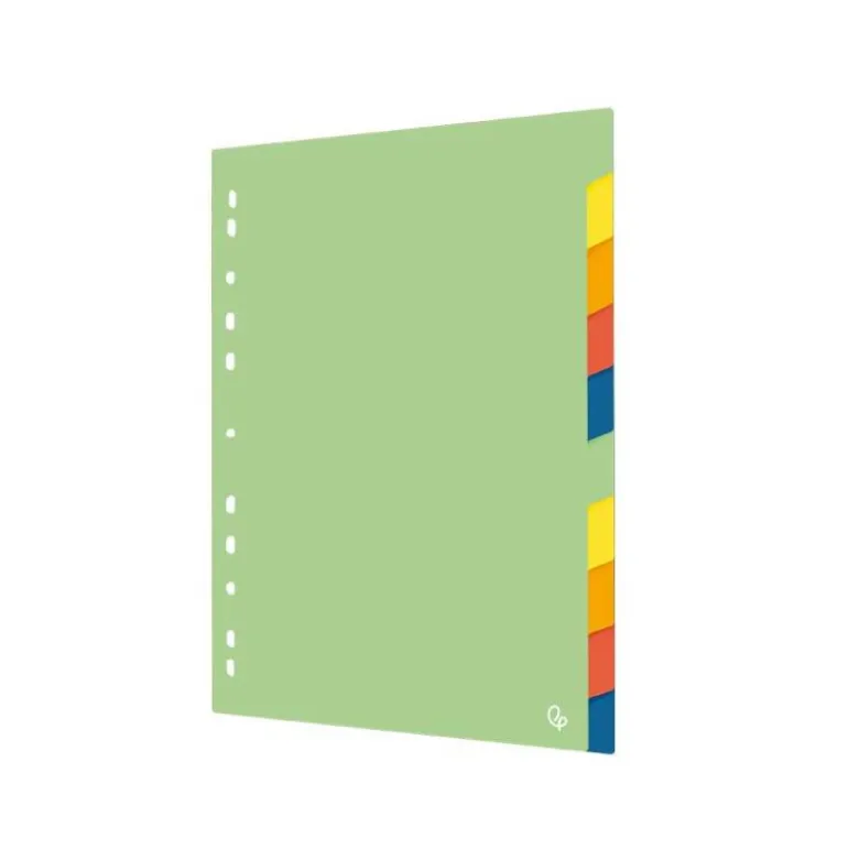 SEPARADOR LIDERPAPEL POLIPROPILENO JUEGO DE 10 SEPARADORES A4 MULTITALADRO 500 MICRAS