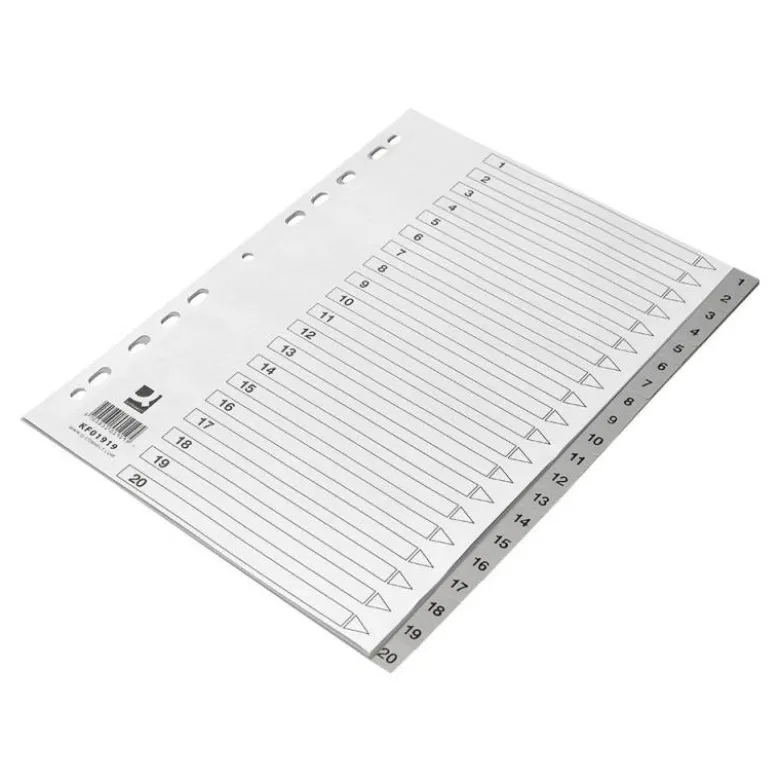 Separador Q-Connect Numerico 1-20 A4 multitaladro