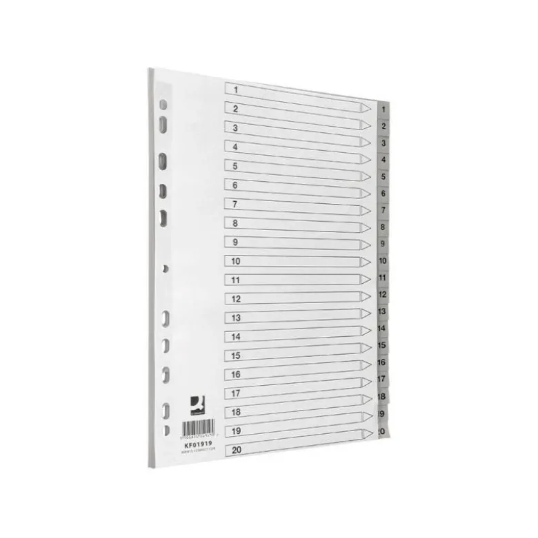 Separador Q-Connect Numerico 1-20 A4 multitaladro