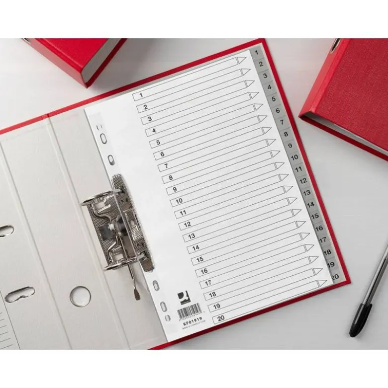Separador Q-Connect Numerico 1-20 A4 multitaladro