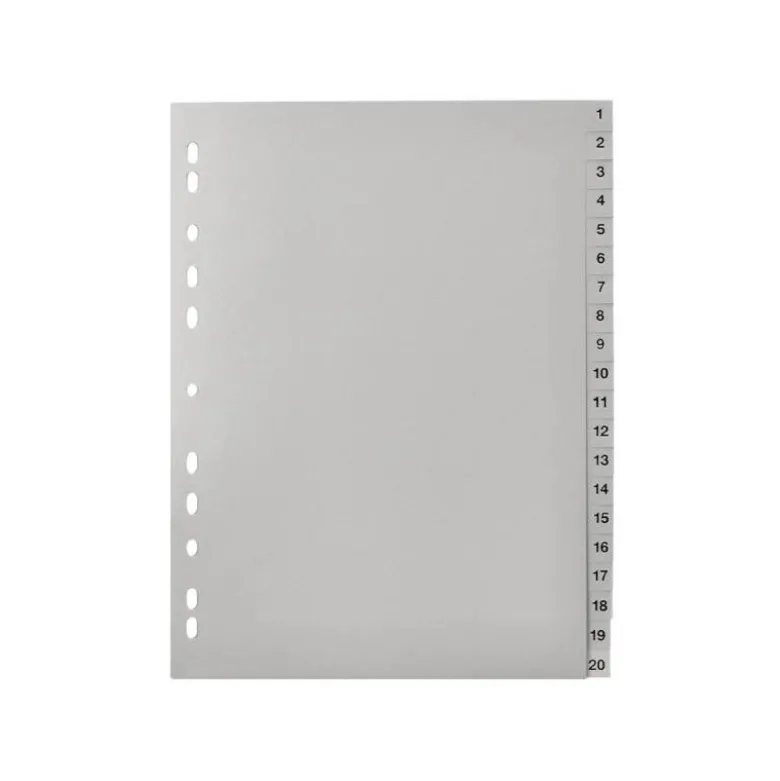 Separador Q-Connect Numerico 1-20 A4 multitaladro