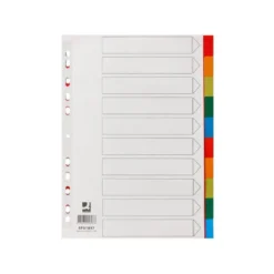 SEPARADOR Q-CONNECT PLASTICO JUEGO DE 10 SEPARADORES DIN A4 MULTITALADRO
