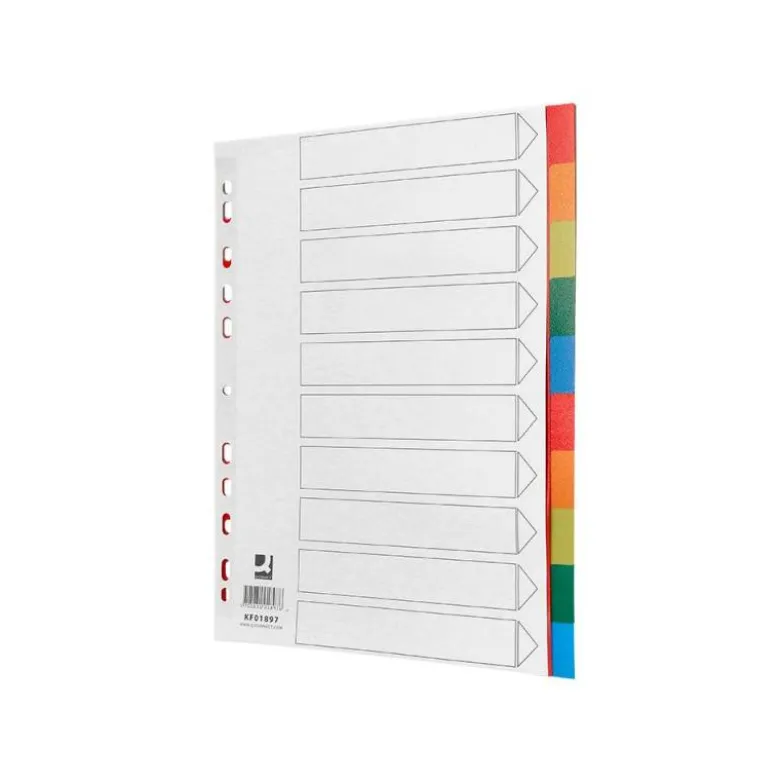 SEPARADOR Q-CONNECT PLASTICO JUEGO DE 10 SEPARADORES DIN A4 MULTITALADRO