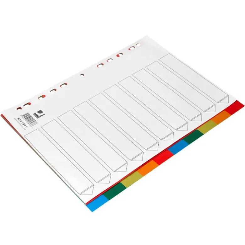 SEPARADOR Q-CONNECT PLASTICO JUEGO DE 10 SEPARADORES DIN A4 MULTITALADRO