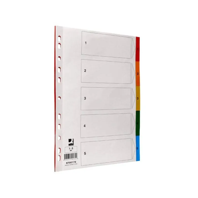SEPARADOR Q-CONNECT PLASTICO JUEGO DE 5 SEPARADORES DIN A4 MULTITALADRO