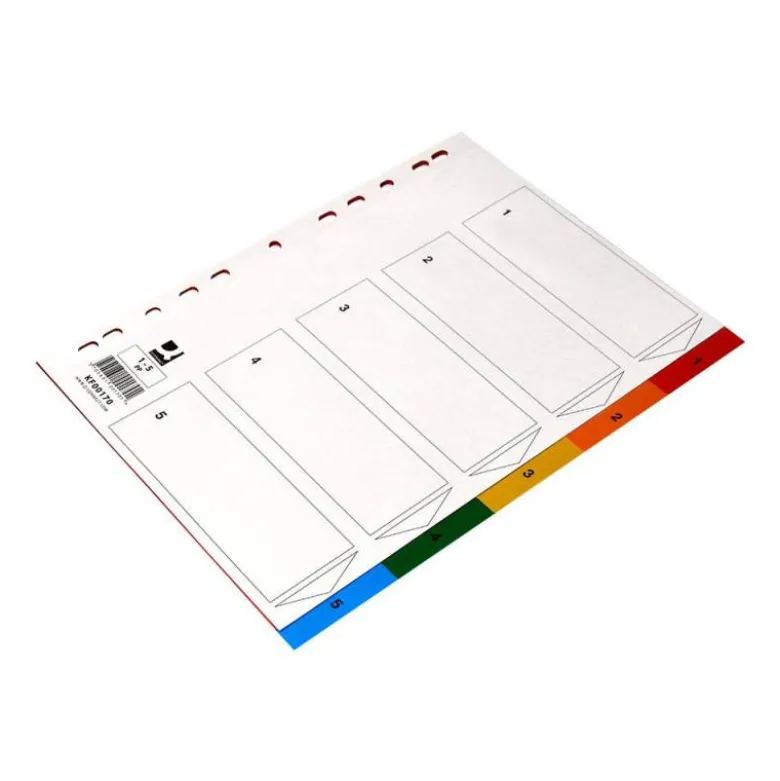 SEPARADOR Q-CONNECT PLASTICO JUEGO DE 5 SEPARADORES DIN A4 MULTITALADRO