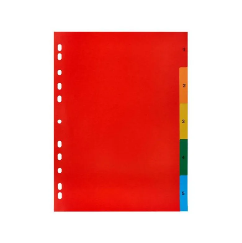 SEPARADOR Q-CONNECT PLASTICO JUEGO DE 5 SEPARADORES DIN A4 MULTITALADRO