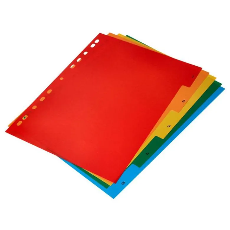 SEPARADOR Q-CONNECT PLASTICO JUEGO DE 5 SEPARADORES DIN A4 MULTITALADRO