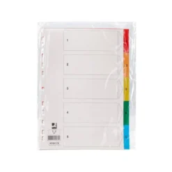 SEPARADOR Q-CONNECT PLASTICO JUEGO DE 5 SEPARADORES DIN A4 MULTITALADRO
