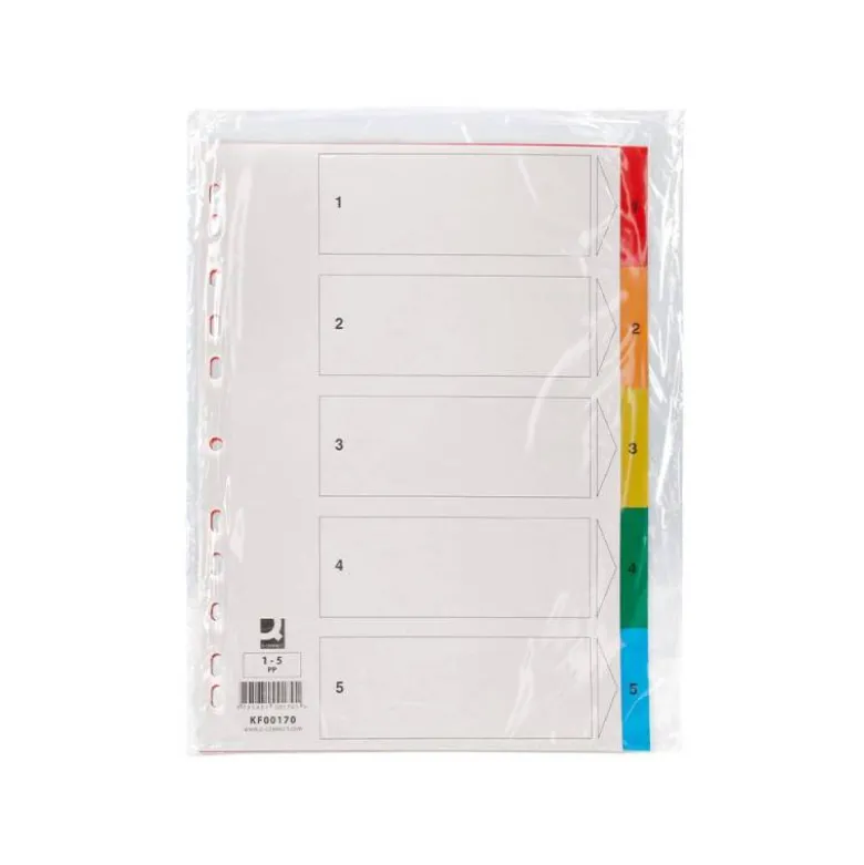 SEPARADOR Q-CONNECT PLASTICO JUEGO DE 5 SEPARADORES DIN A4 MULTITALADRO