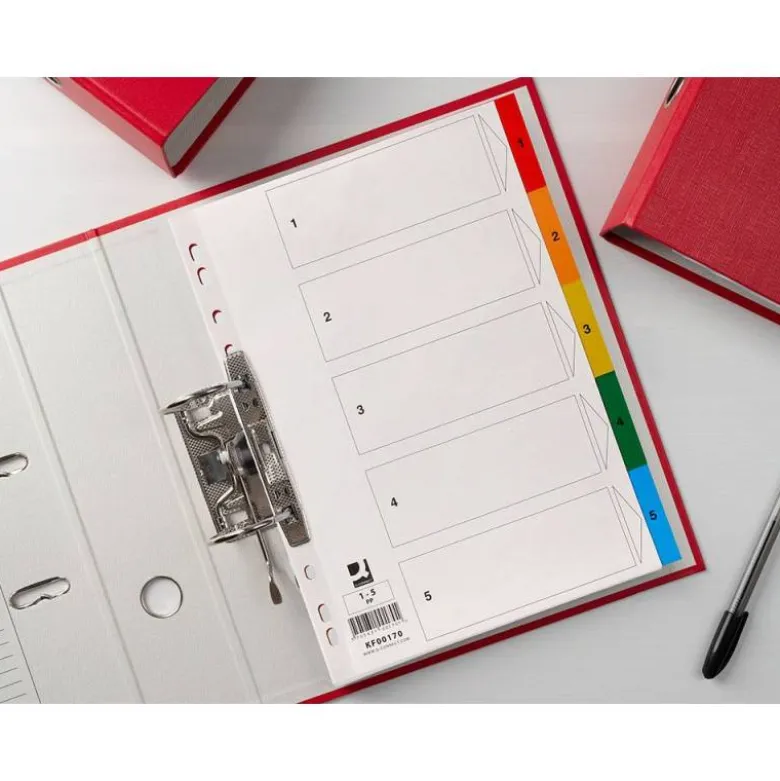 SEPARADOR Q-CONNECT PLASTICO JUEGO DE 5 SEPARADORES DIN A4 MULTITALADRO
