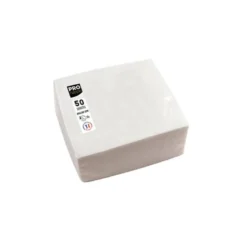 SERVILLETA PRONAPPE CELULOSA MICRO GROFADA 20X20 CM 2 CAPAS COLOR BLANCO PAQUETE DE 50 UNIDADES