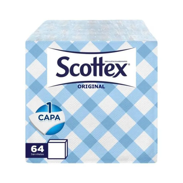 SERVILLETA SCOTTEX ESTILO DECORADA 1 CAPA 30X30 CM PAQUETE DE 64 UNIDADES