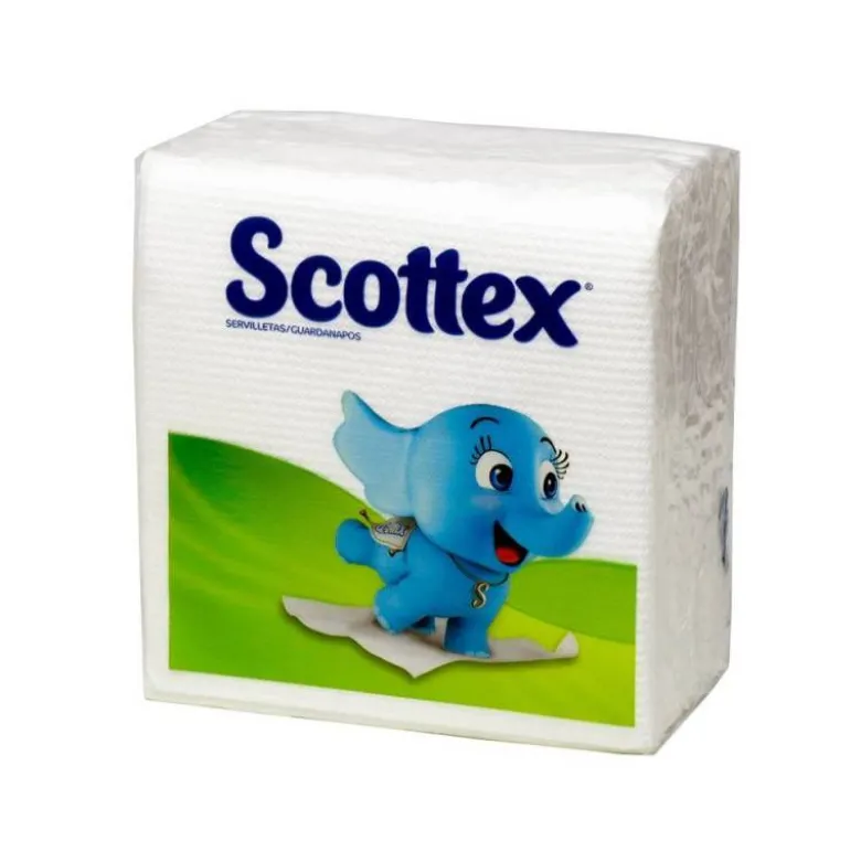 SERVILLETA SCOTTEX ORIGINAL 1 CAPA COLOR BLANCO 30X30 CM PAQUETE DE 64 UNIDADES