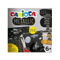 SET DE DIBUJO CARIOCA METALLIC POP UP CARD CREATOR 3D 17 PIEZAS