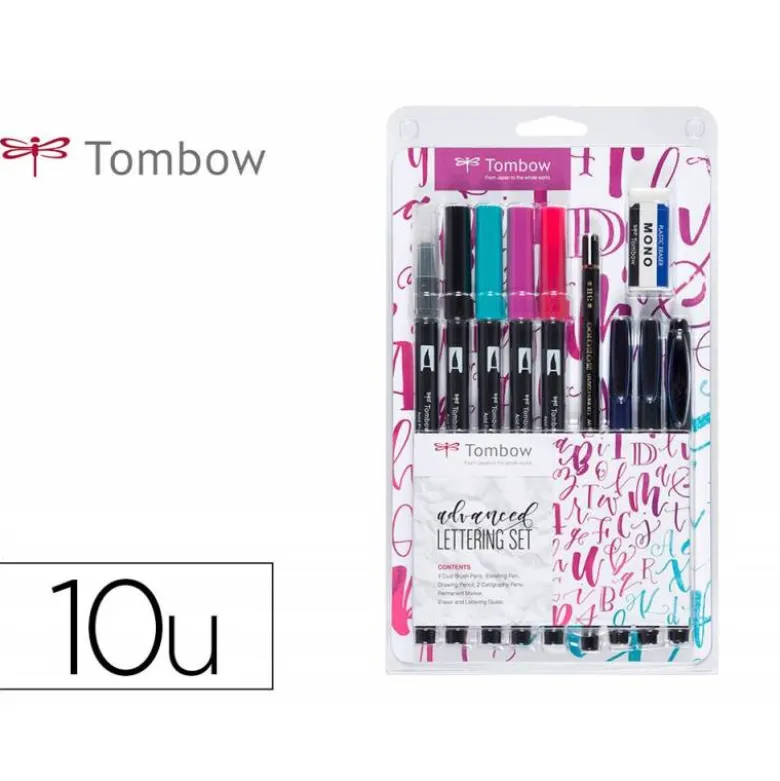 SET LETTERING TOMBOW ADVANCED 10 PIEZAS