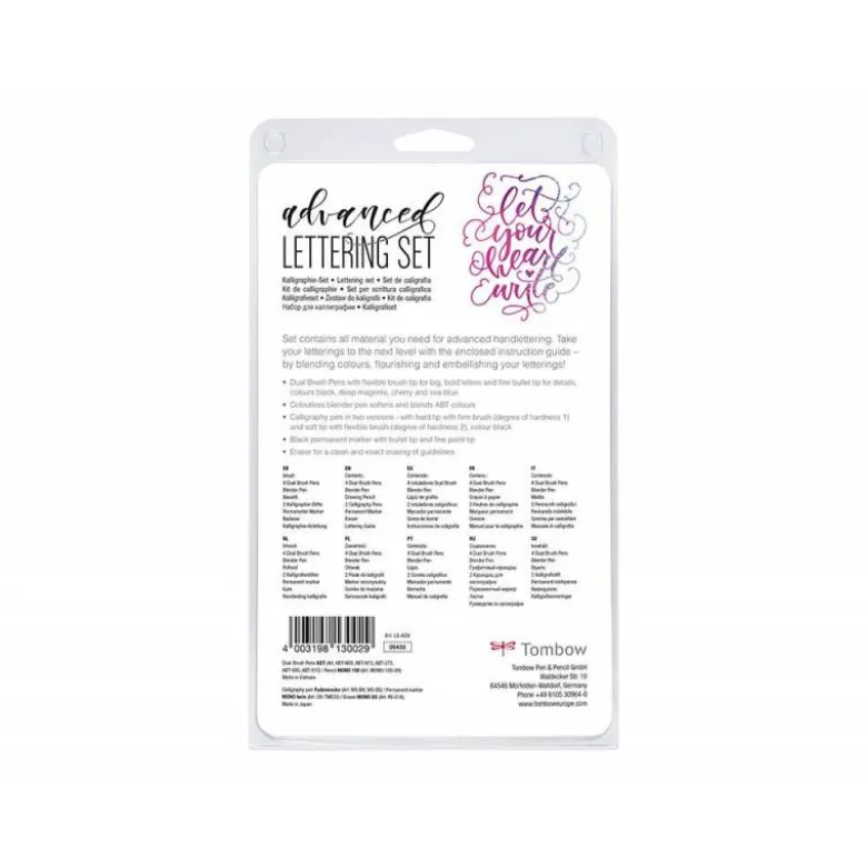 SET LETTERING TOMBOW ADVANCED 10 PIEZAS