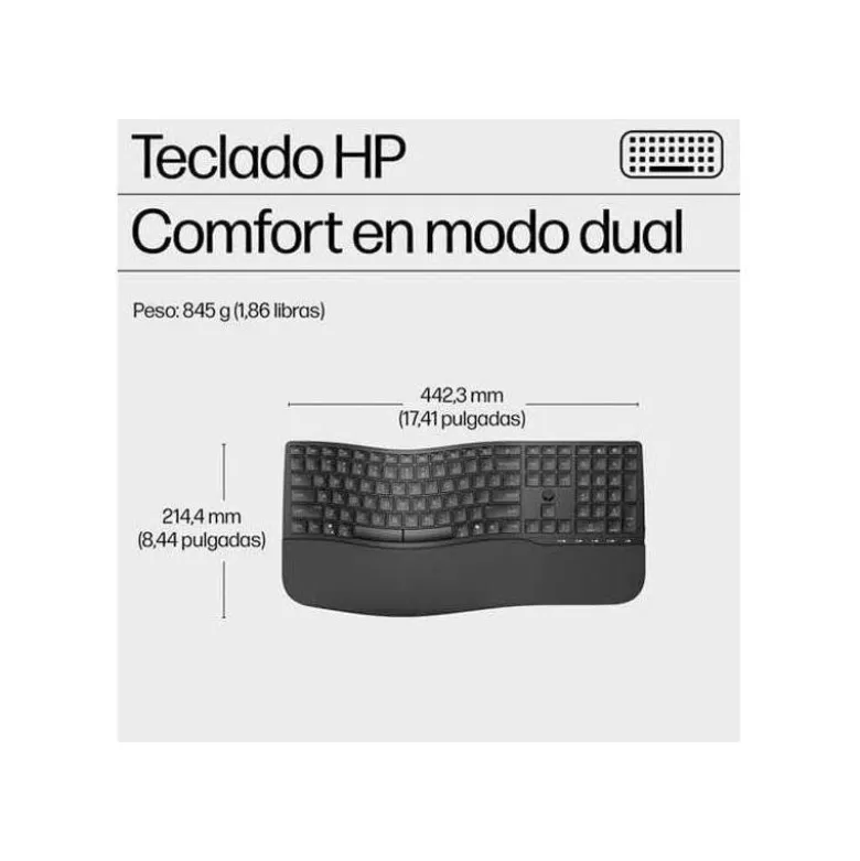 SET TECLADO + RATON HP COMBO 685 MODO DUAL COMFORT INALAMBRICO COLOR NEGRO