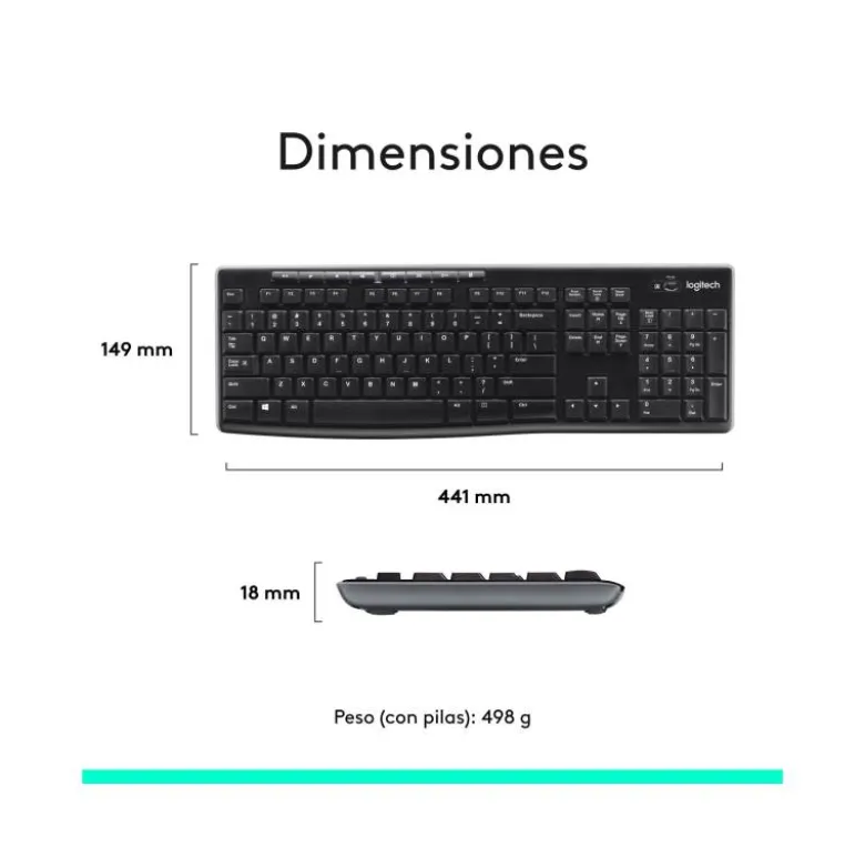 SET TECLADO + RATON LOGITECH MK270 INALAMBRICO NEGRO