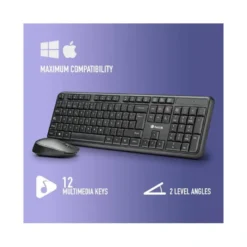 SET TECLADO Y RATON NGS ALLURE MULTIMEDIA INALAMBRICO USB NANO 2,4 GHZ COLOR NEGRO