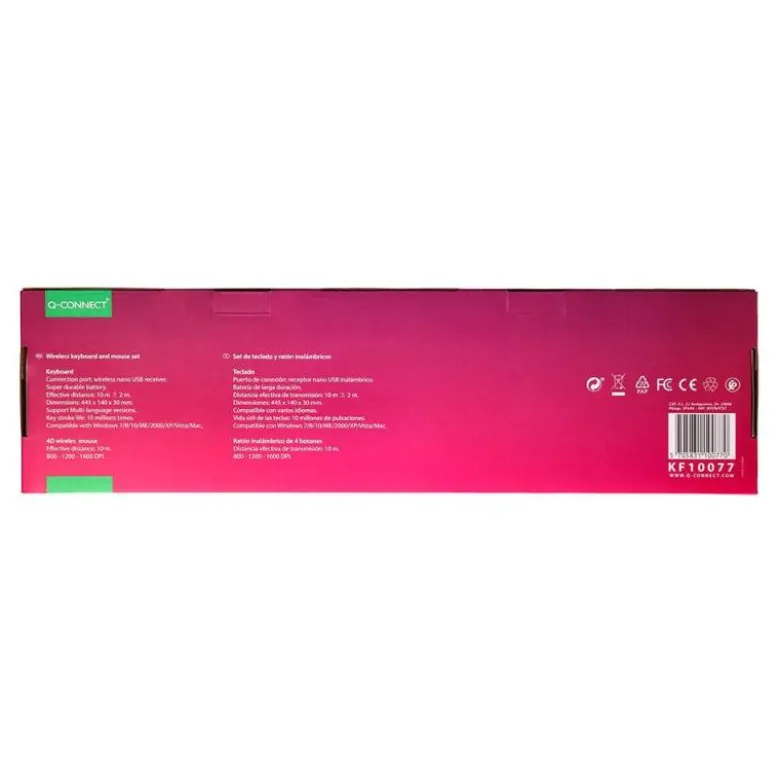 SET TECLADO Y RATON Q-CONNECT INALAMBRICO COMPATIBLE WINDOWS COLOR NEGRO