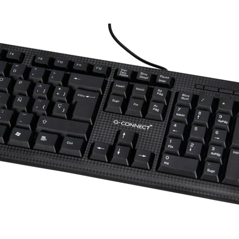 SET TECLADO Y RATON Q-CONNECT CON CABLE COLOR NEGRO