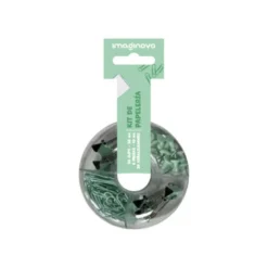 SET DE PAPELERIA IMAGINOVO CON CLIPS 28MM PINZAS 19MM Y CHINCHETAS VERDE