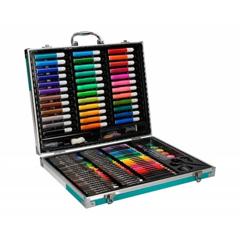 SET DE PINTURA LIDERPAPEL ALUMINIO 150 PIEZAS MALETIN 37,8X29,7X4,6 CM