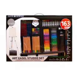 SET DE PINTURAS DALER ROWNEY 163 PIEZAS CON CABALLETE DE ALUMINIO PLEGABLE 500X70X727 MM