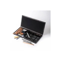 SET DIBUJO LYRA ESTUCHE DE MADERA CON 47 PIEZAS SURTIDAS