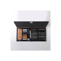 SET DIBUJO LYRA ESTUCHE DE MADERA CON 47 PIEZAS SURTIDAS
