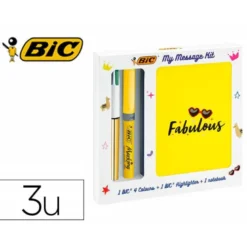 SET ESCRITURA BIC 1 CUATRO COLORES SHINE + 1 FLUORESCENTE GRIP PASTEL + 1 NOTEBOOK